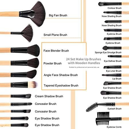 ecstasy anspore hensynsfuld Shop Wellingtonae 24Pcs Professional Make Up Brushes Eyeshadow Powder Brush  Set Cosmetic | Dragon Mart UAE