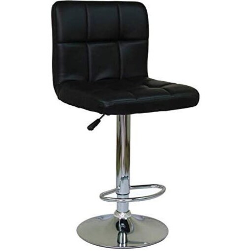 Adjustable Leather Bar High Chair Black, Executive Chair Bar Stools