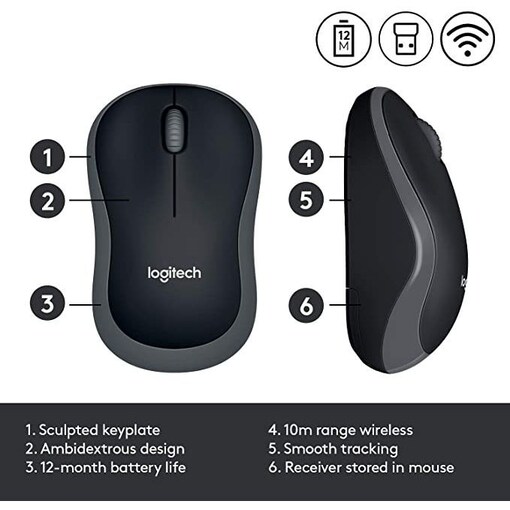 Logitech 910-002235 Wireless Mouse Swift Grey | Mart UAE