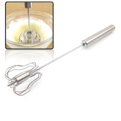 Egg Beater Whisk,Stainless Steel Hand Push Milk Frother Whisk