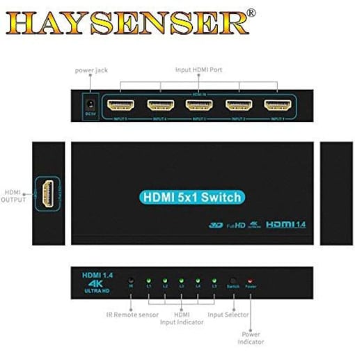 5 Port HDMI Switcher Near Me From Best E-Commerce | Best HAYSENSER 4K 5 Port HDMI Switcher in Dubai, UAE 