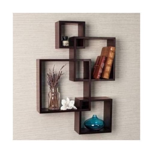 Wall Mounted 4 Cube, 4 Cube Intersecting Wall Mounted Floating Shelves