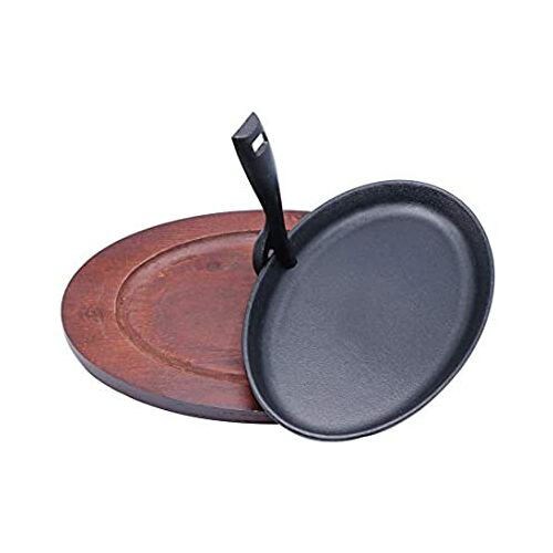 Wholesale Fry Grill Pan Cast Iron Sizzling Fajita Steak Plate Pans with  Wooden Tray - China Cast Iron Sizzling Plate and Sizzling Pan price