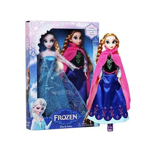 Shop Frozen 2-Piece Cartoon Princess Anna And Elsa Doll Set | Dragon Mart  UAE