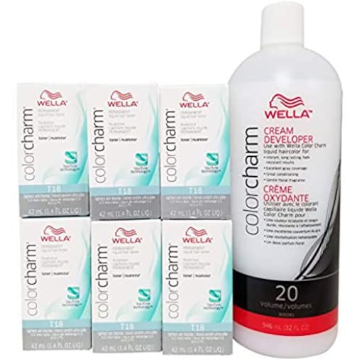Shop Wella Color Charm T18 Liquid Hair Toner & Volume Cream Developer Combo  | Dragon Mart UAE