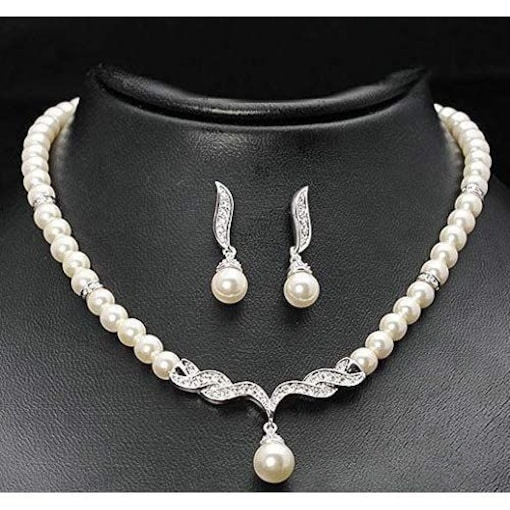 Shop Generic 18K Gold Plated Pearl Jewellery Set