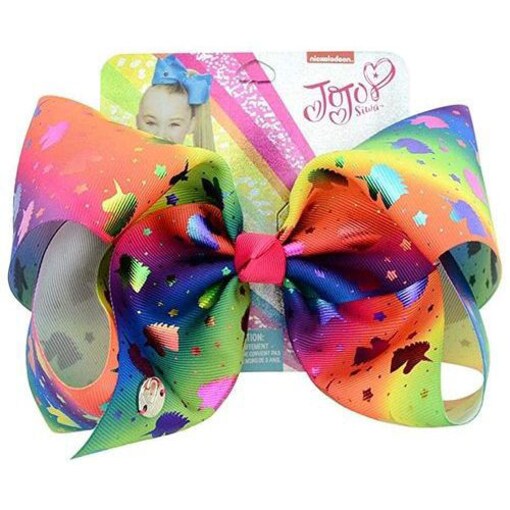 Buy Online Jojobow Hair Bow Clip for Kid Party Or School Wear, Rainbow  Color in UAE 