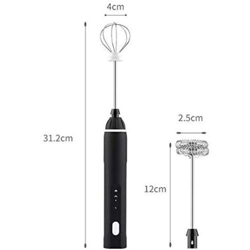 Shop Generic Rechargeable 3-Speed Handheld Milk Frother - Black