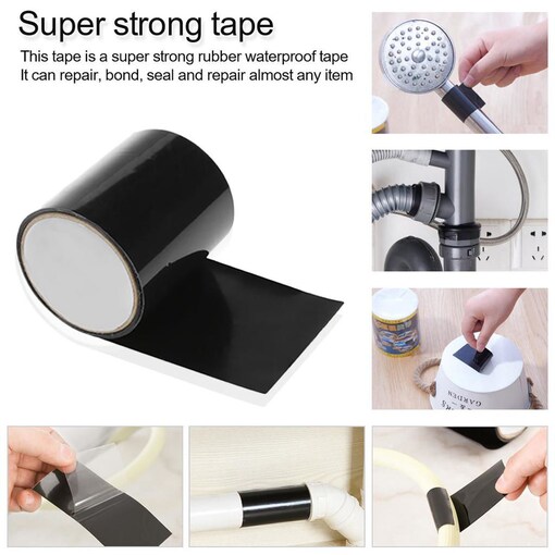 Black Super Strong WaterProof Tape Rubber Seal Stop Leaks Adhesive