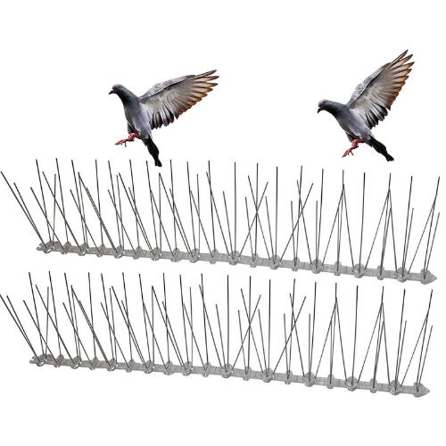 Stainless Steel Bird Spikes With Plastic Base Keep Bird Off & Harmless