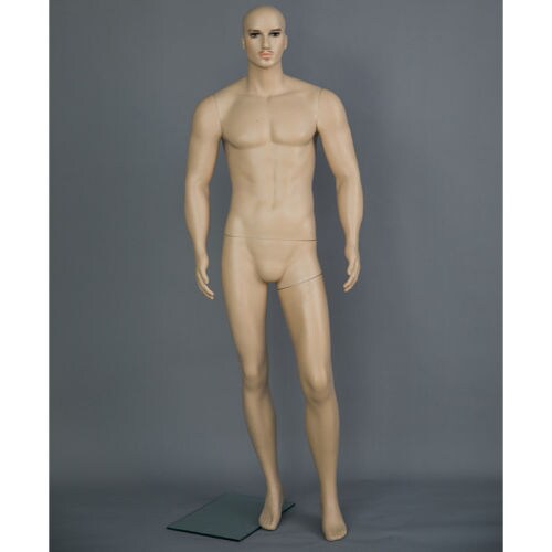 Male Pants Mannequin with Glass Base, Skin Tone, Plastic