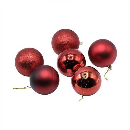 6pcs wooden Christmas Ball Christmas Tree Ornaments Black Red