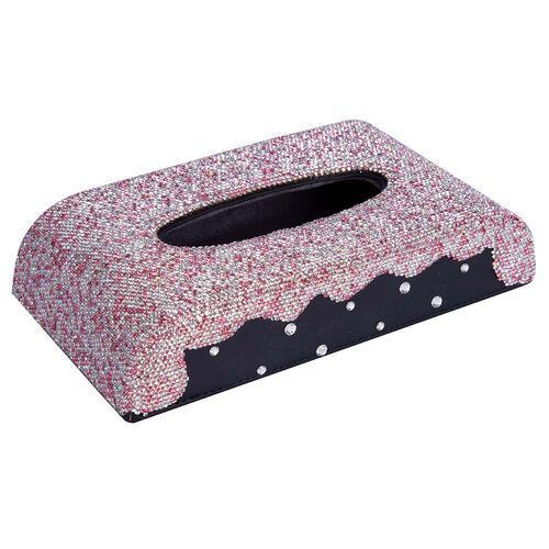 Shop Generic Crystal Beads Embellished Car Tissue Box Holder, Silver and  Red