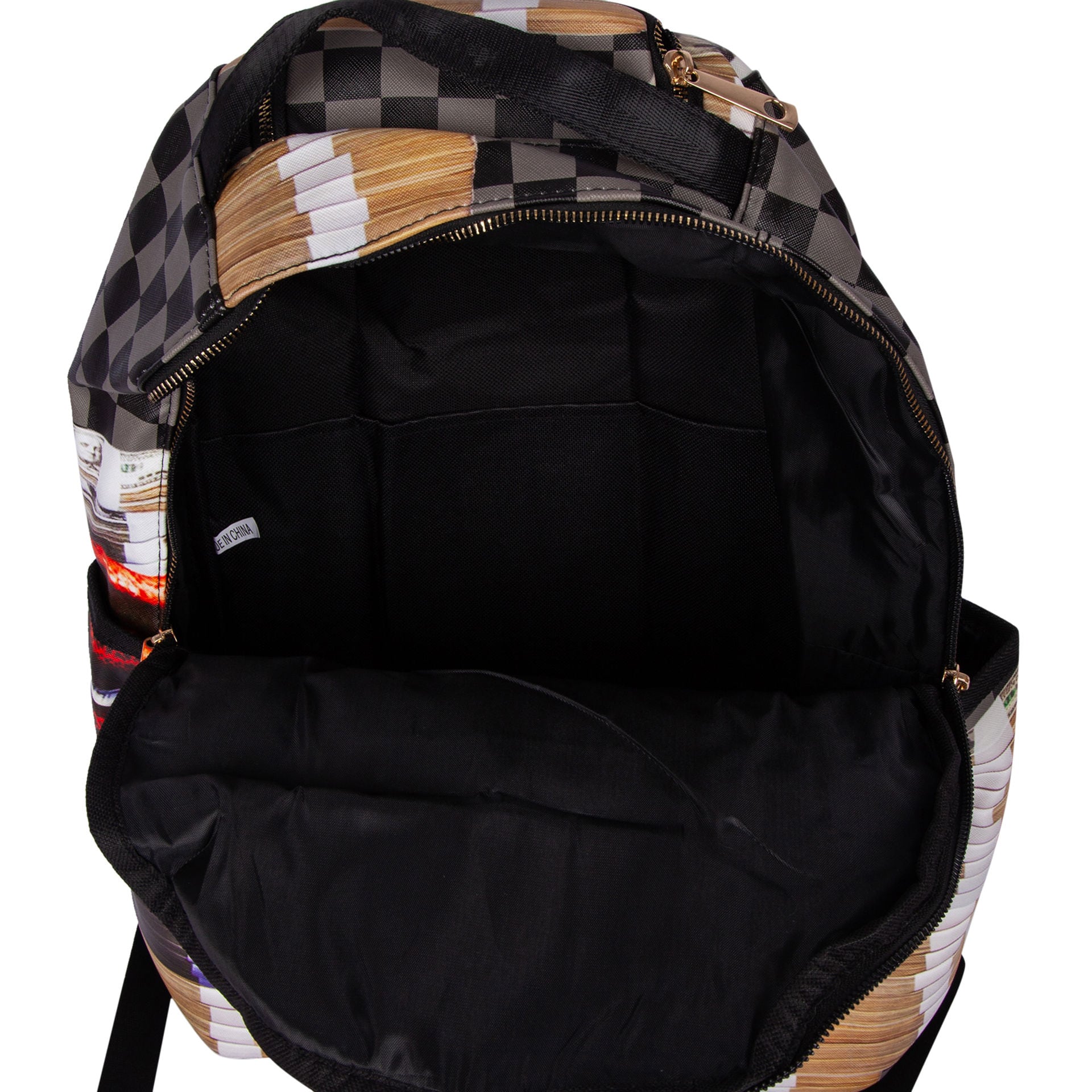 Shop Yu Chen Snake Checked Design Adjustable Strap Backpack - Multicolour