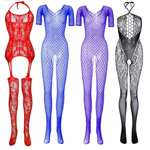 Shop Aoao Stockings Fishnet Bodysuits Lingerie Nightwear for women