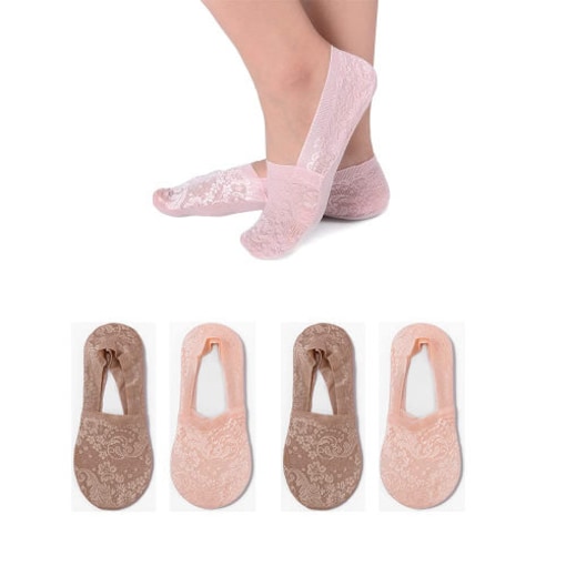 Shop Aoao Women's Non Slip Cotton Liner Socks, 4 Pairs
