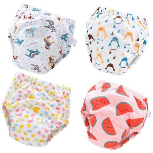 4Pcs Toddler Baby Girls 4 Layers Waterproof Potty Training Pants Reusable 