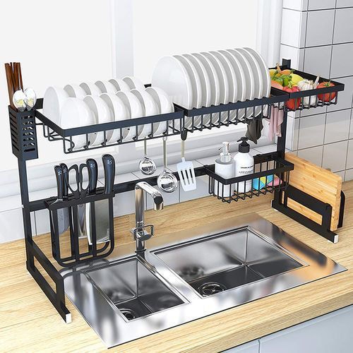 WHIFEA 2-Tier Stainless Steel Dish Drainer Rack Dish Rack & Reviews