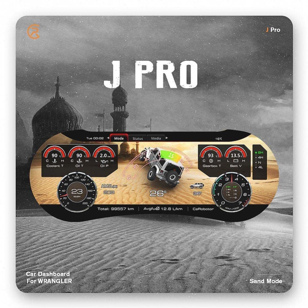 Shop J Pro Jeep Wrangler JK Digital Dashboard | Dragon Mart UAE