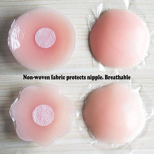 KDKDSXT Women Silicone Invisible Reusable Round/Flower shaped Breast Boobs  Self Adhesive Nipple Cover Pasties Stickers dress Chest paste price in UAE,  UAE