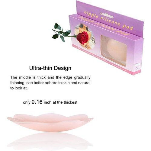 KDKDSXT Women Silicone Invisible Reusable Round/Flower shaped Breast Boobs  Self Adhesive Nipple Cover Pasties Stickers dress Chest paste price in UAE,  UAE