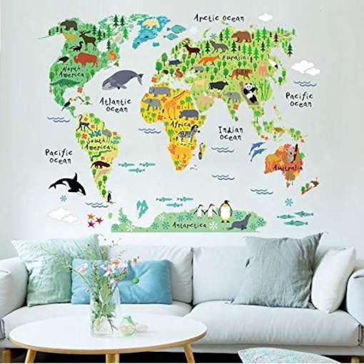 Generic Animal World Map Bedroom