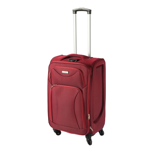 Shop Morano Lightweight Soft Fabric Travel Luggage Trolley Bag Red