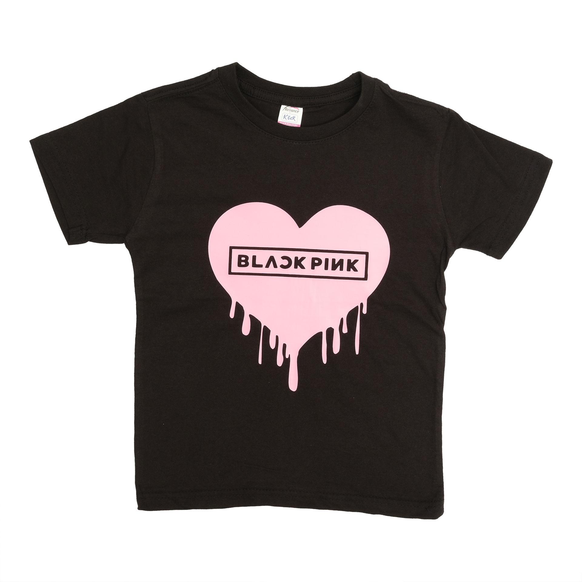 Shop Hmasat Blackpink On Heart Printed Neon Crew Neck T
