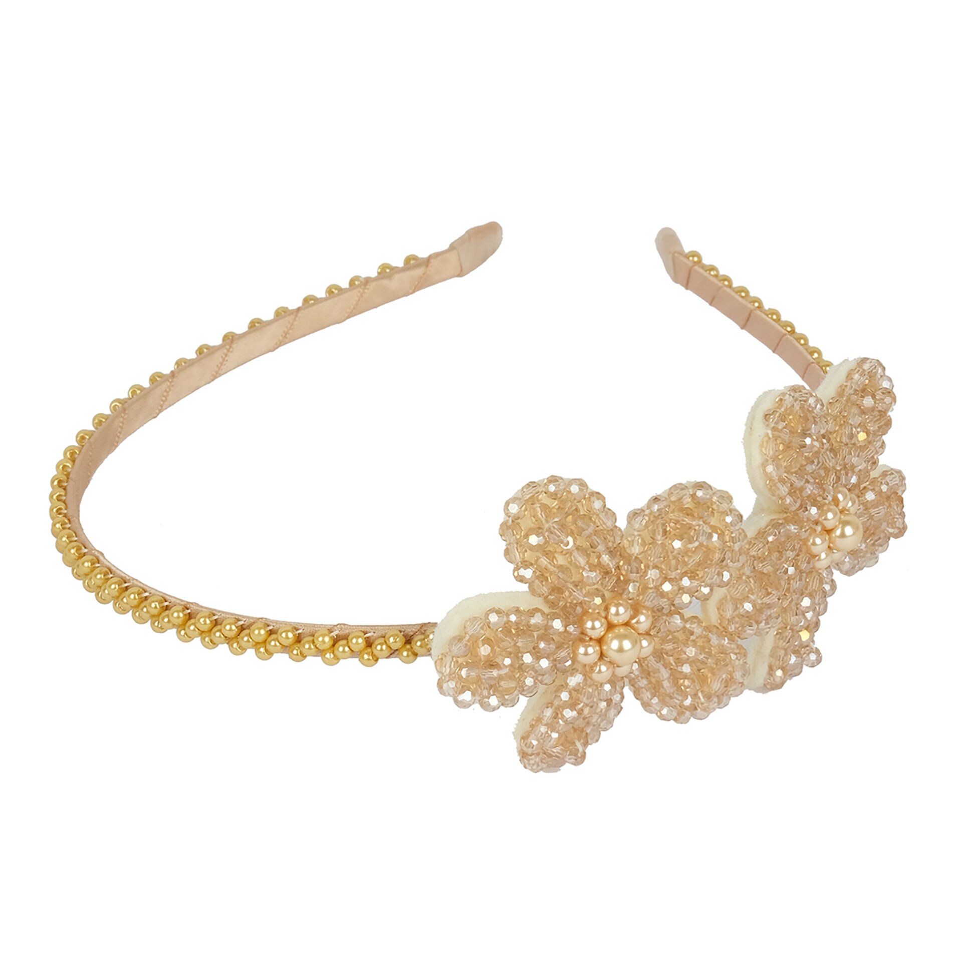 Shop Generic Girl's Flower Design With Pearl Hair Band Gold | Dragon Mart  UAE