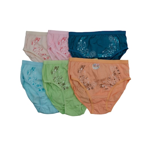 Shop So-En Women's Printed High Rise Panties, Assorted 6 Pcs, Multicolor