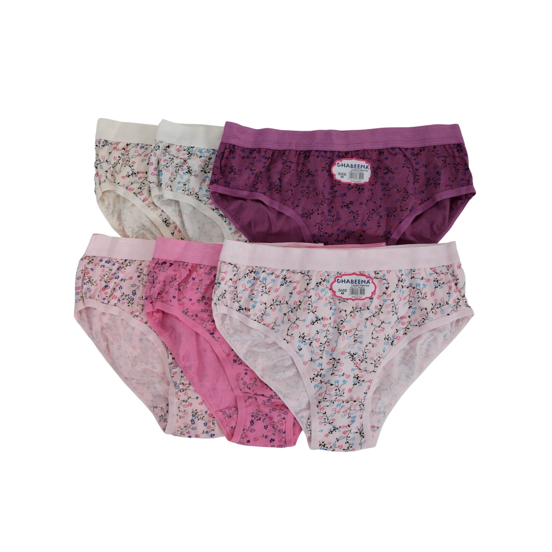 Shop Dhabeena Women's Printed Bikini Panties, Assorted 6 Pcs, DAK