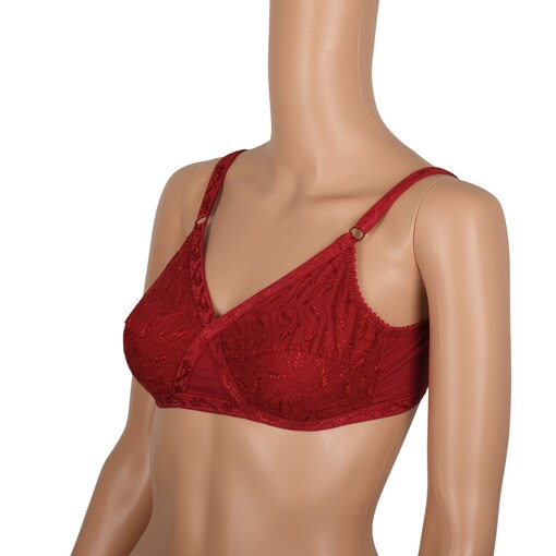  Cutons Women Non Padded Bra Maroon With Extra