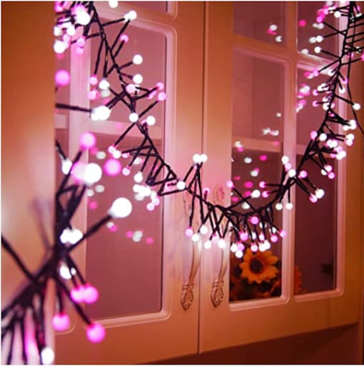 Shop Da Zhong DZ Christmas LED Cluster String Lights, 13FT 280 LEDs Outdoor Waterproof Globe Lights - connectable Plug in Firecracker String Lights 8 Modes for Wedding Party Garden Xmas Tree,