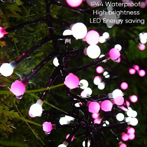 pink globe string lights