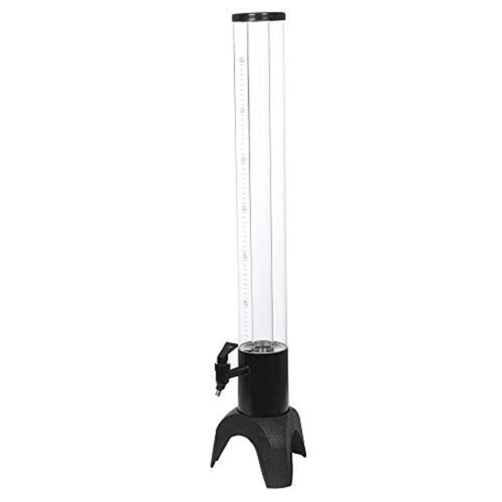 3L Draft Beer Tower Dispenser with LED Lights - 9.5 x 8.5 x 19 (L x W x H) - Black and Transparent