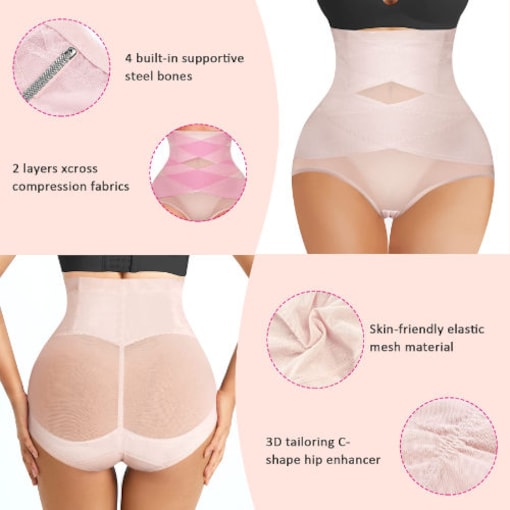 Shop NEBILITY Nebility Hi-waist Double Tummy Control Shapewear for Women,  XXL - Beige