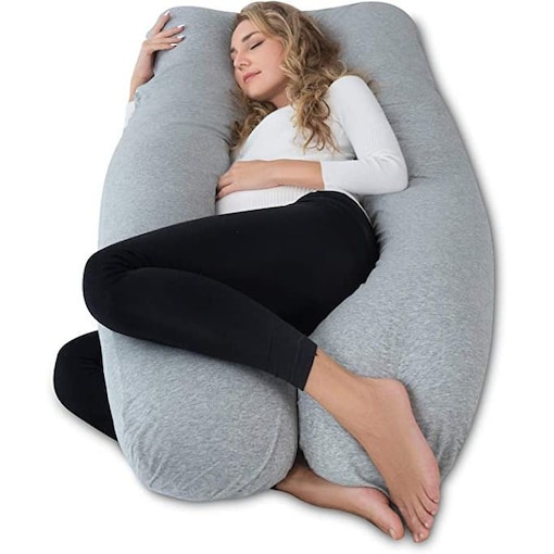 AngQi Full Body Pregnancy Pillow, U Shaped Maternity Pillow for Back Pain  Relief