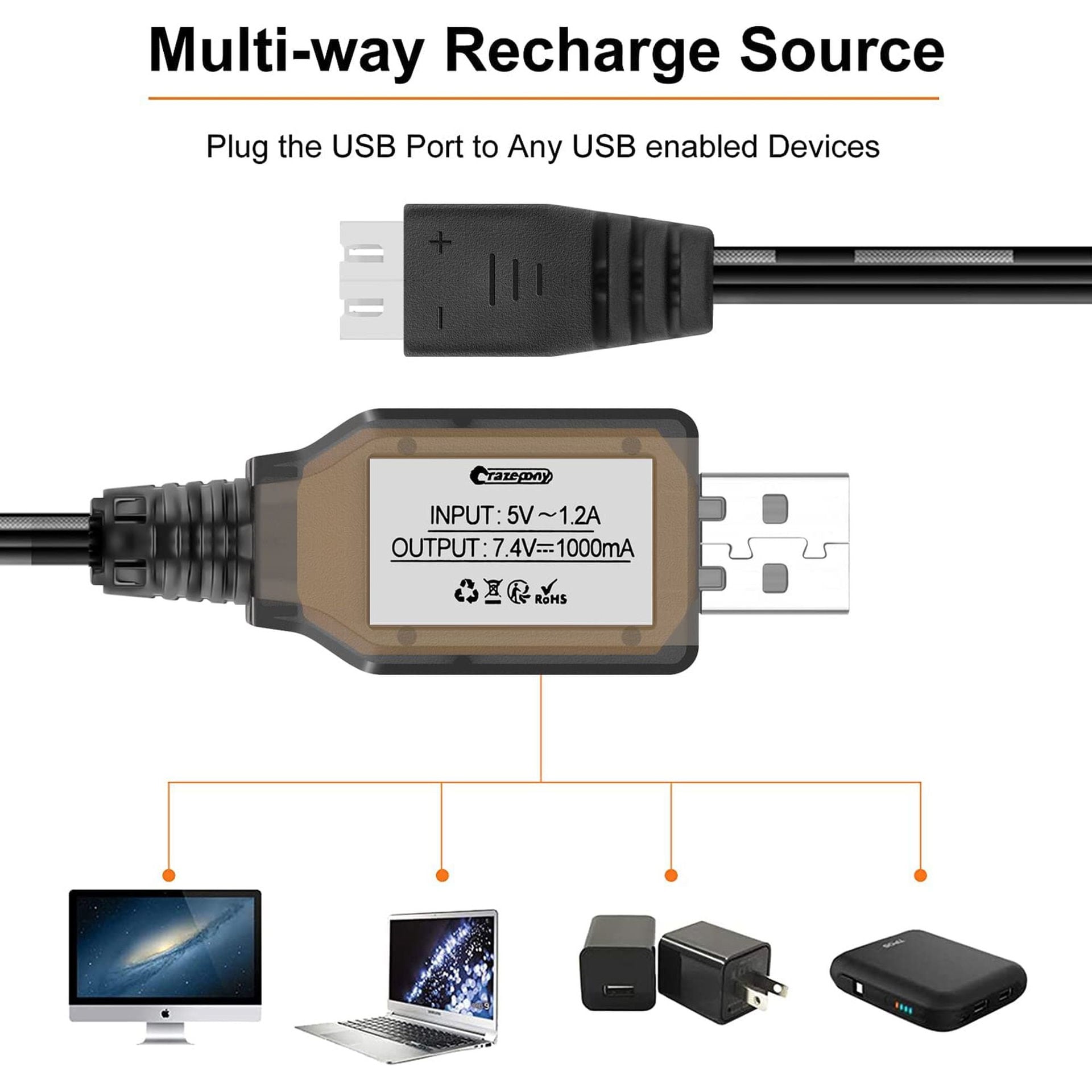 2pcs Câble Chargeur Usb Connecteur Xh 3p Chargeur Batterie - Temu Canada