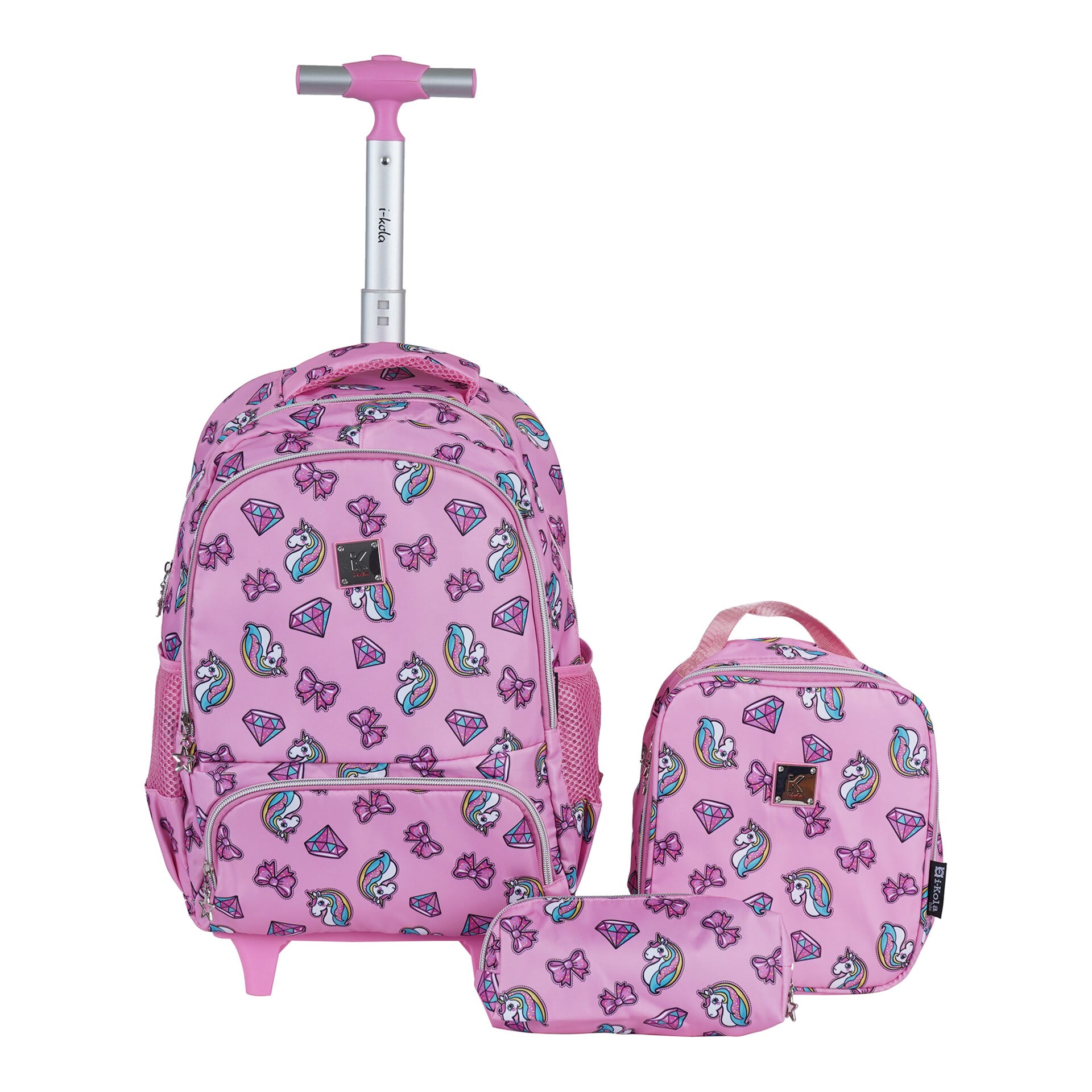 Shop I KOLA I Kola Unicorn Diamond Bow Print Kids Trolley Bag