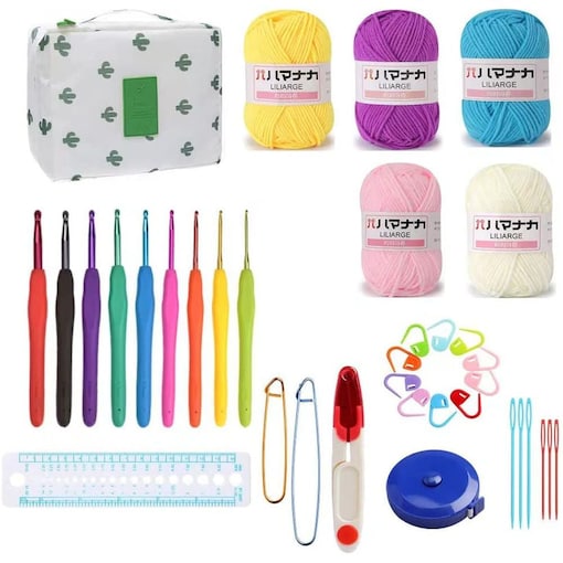 https://assets.dragonmart.ae//pictures/0679578_cuticute-crochet-kit-with-crochet-hooks-yarn-set-pack-of-36pcs.jpeg?width=510