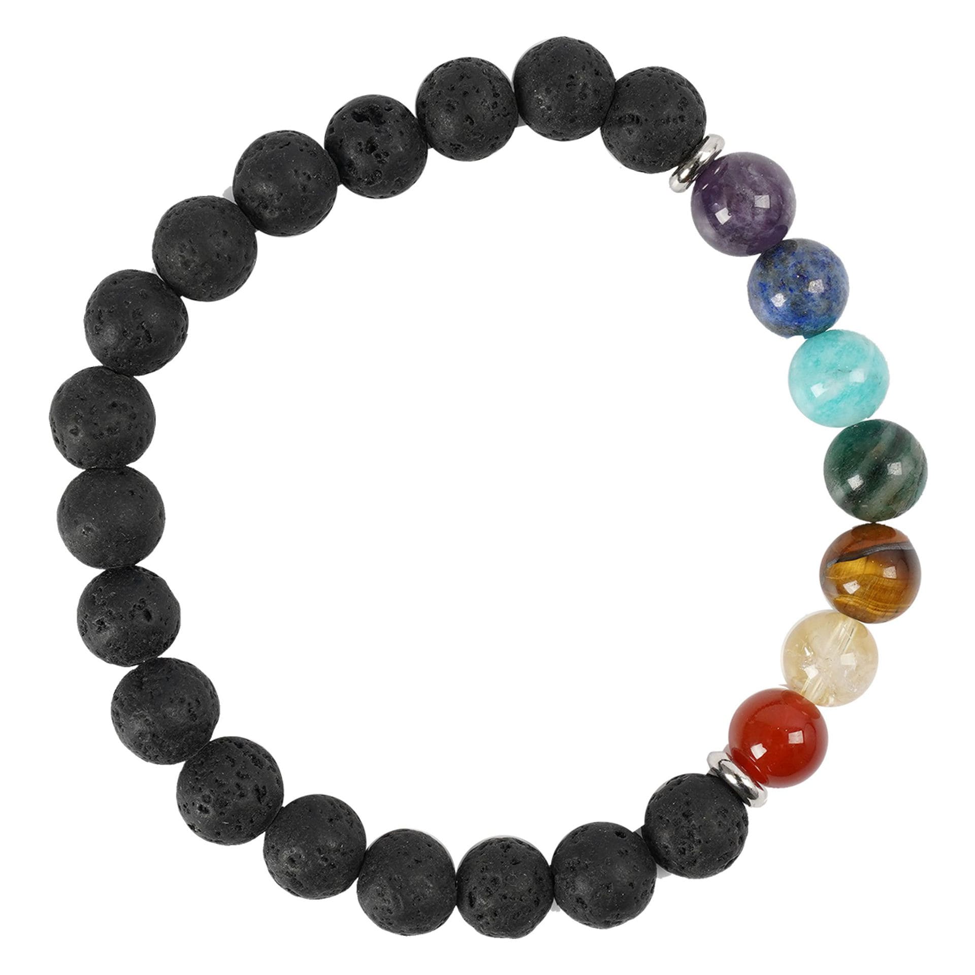 7 Chakra 8 mm Round Beads Bracelet