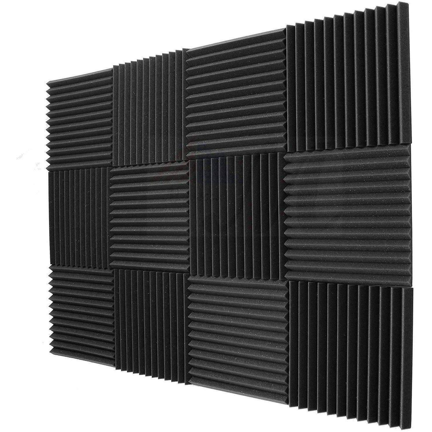Shop DEKIRU Dekiru Soundproofing Acoustic Wall Panels Foam, Black, 50 x 50 x  5cm, 12 Pack