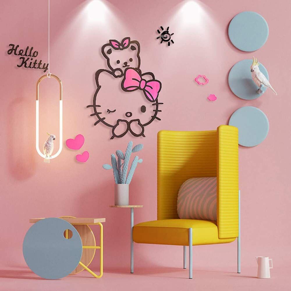 Shop XY Xy 3d Acrylic Hello Kitty Wall Sticker for Children's Room