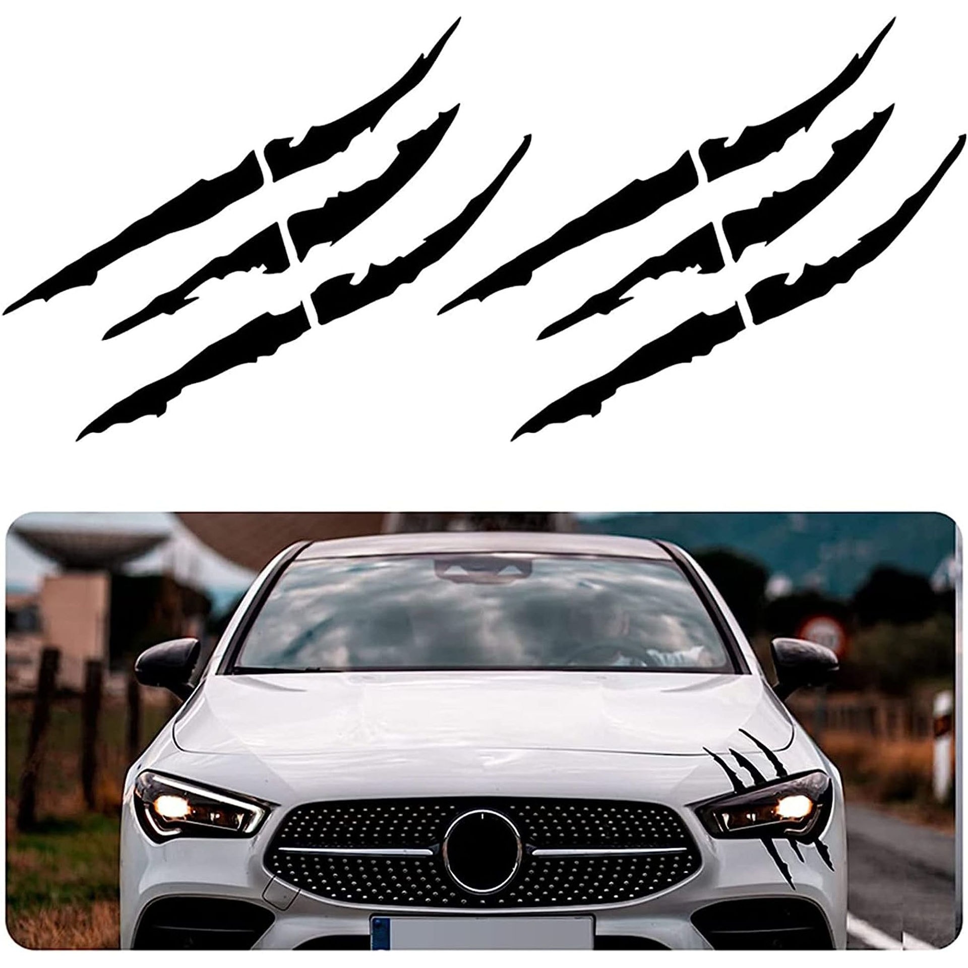 Shop TERRIFI Terrifi Non-Reflective Claw Marks Car Decal Stickers, Set of  2pcs, Black