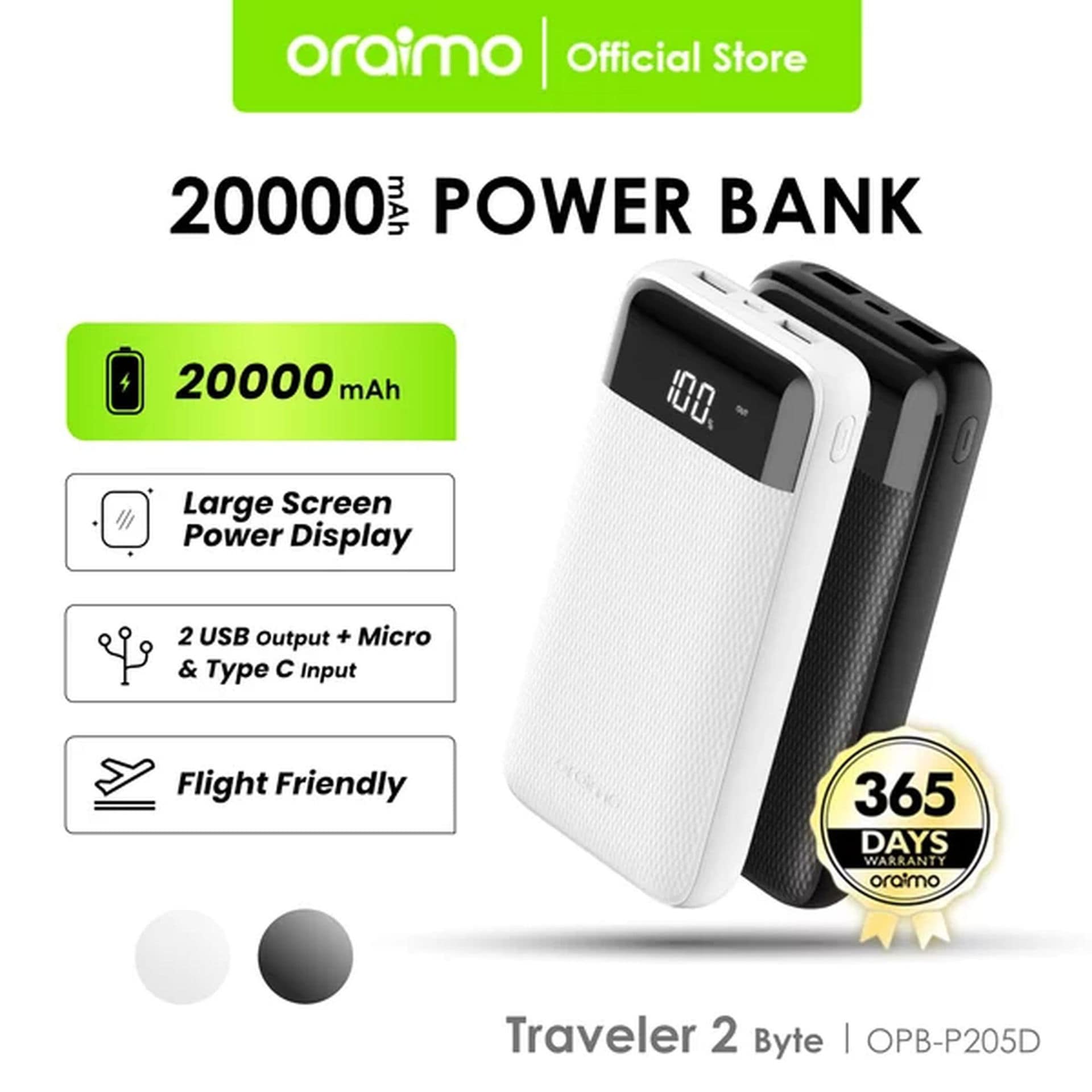 Power bank 20000 mAh - Oraimo OPB-P205D best price