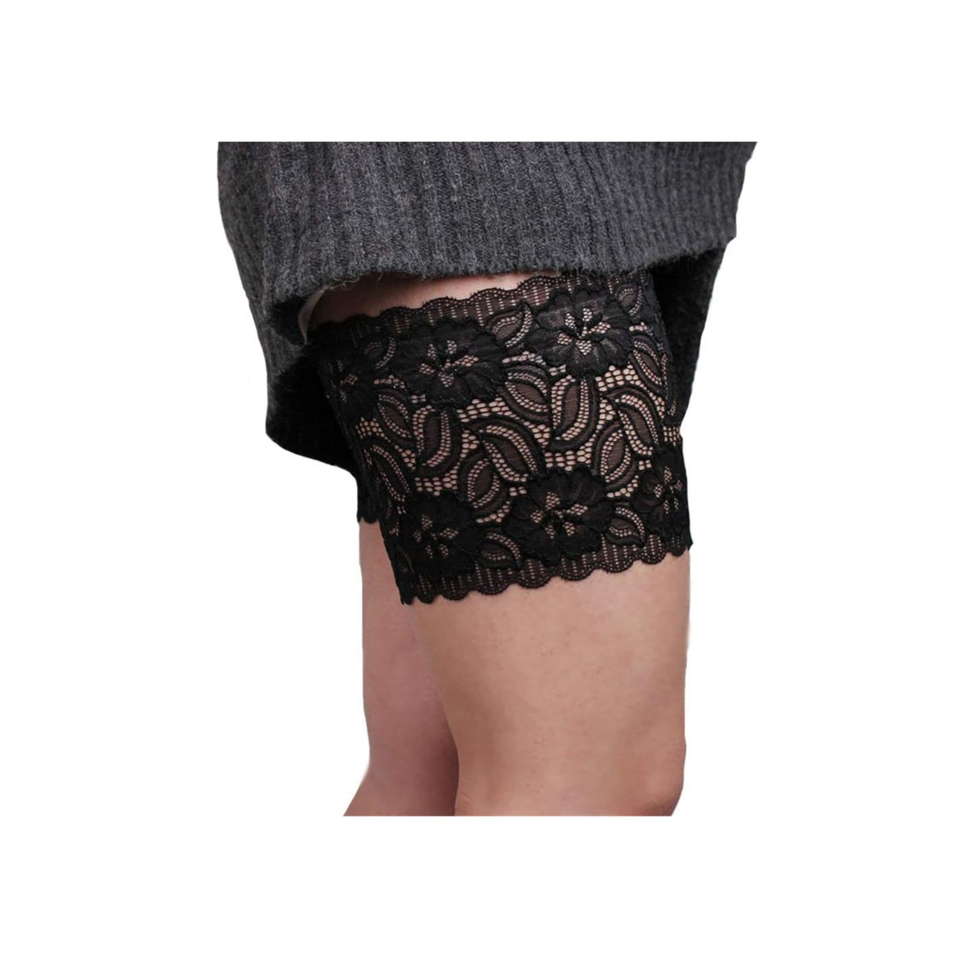 Shop Baronhong BaronHong Elastic Anti-Chafing Thigh Bands Lace, Black,  66-78cm, 2 Pieces