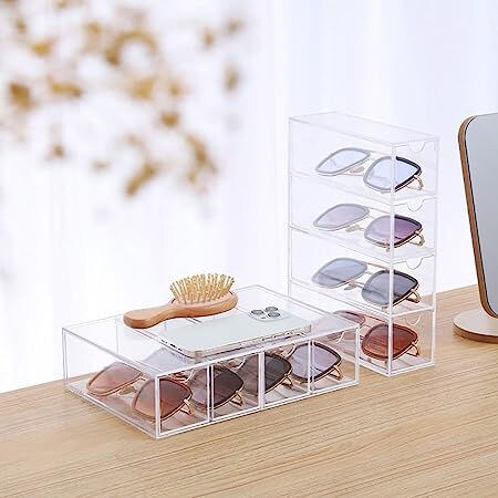 6 Slot Premium Grade Clear Acrylic Sunglasses Storage Organizer Display  Tray | eBay