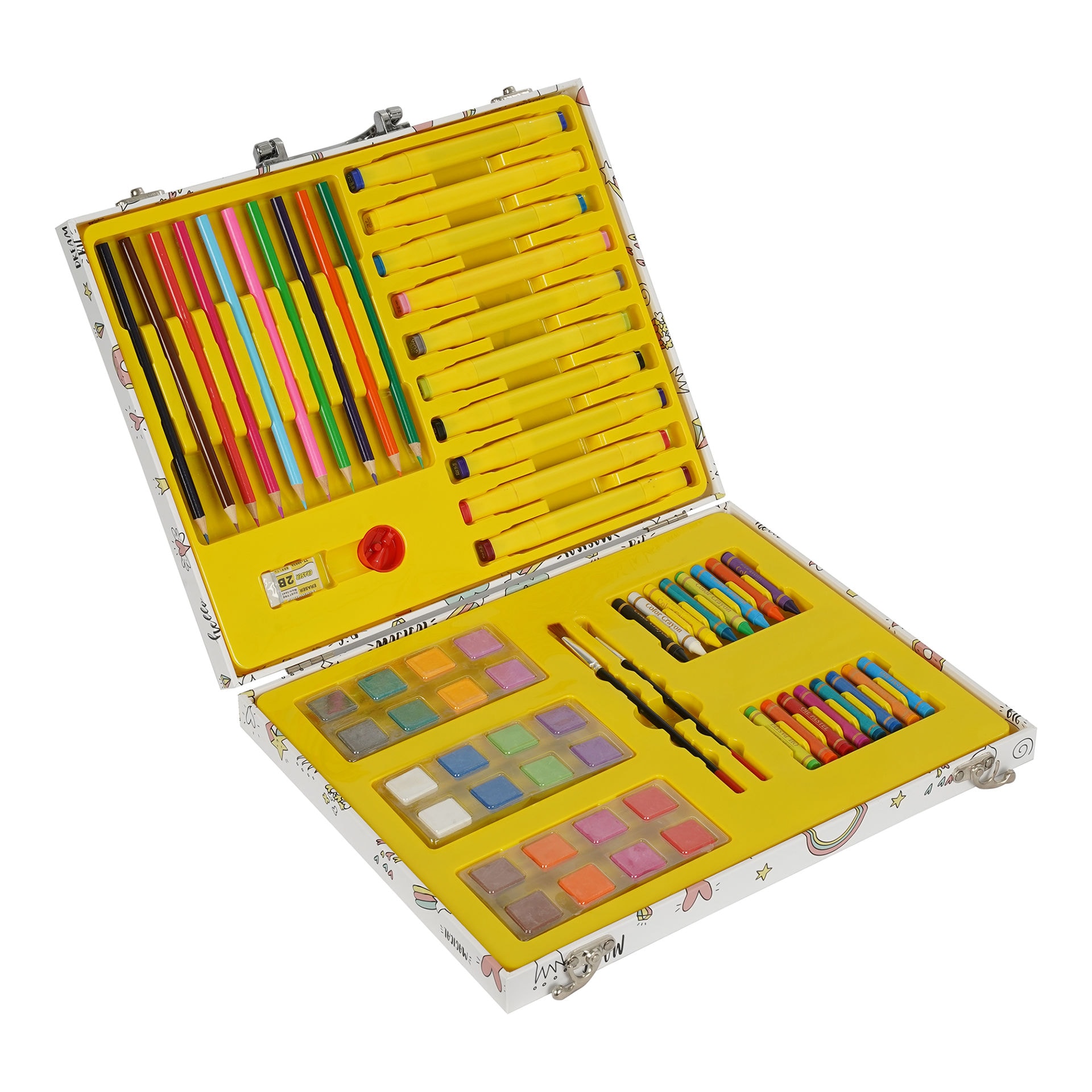 Shop GENERIC Wooden Carry Case 64 Colours Oil Pastels & Crayons
