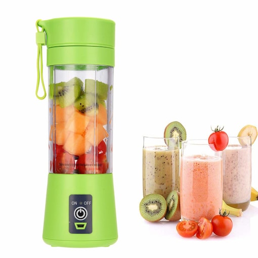 Portable Blender Cup,Electric USB Mini Juicer Blender For Shakes and  Smoothies, Juice,380ml, Six Blades Great for Mixing,Black