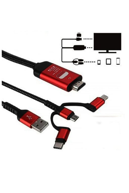 CABLE ADAPTATEUR 2 EN 1 HDMI IPHONE IPAD USB